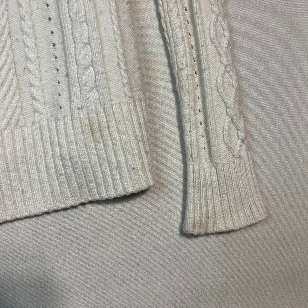 White House‎ Black Market Cream Cable Knit Cowl Neck Sweater Pullover - Size XS - Picture 5 of 8